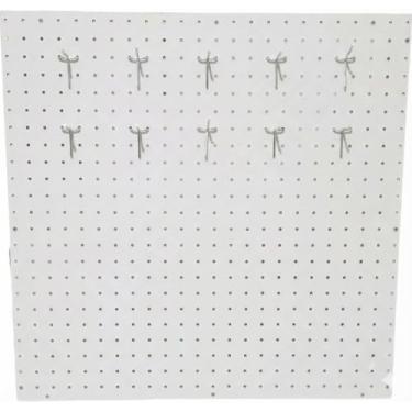 Imagem de Painel Perfurado Branco, Pegboard Organizador para Artesanato, Ferramentas e Acessórios, com Ganchos Metálicos