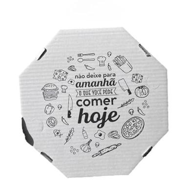 Imagem de Caixa de Pizza Oitavada 25cm 25 Unidades Cor Parda ou Branca Versátil para Delivery e Varejo