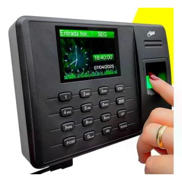 Imagem de Relógio de Ponto Biométrico Digital KP-1028, Display LCD 2.4 Polegadas, Cartão ID Proximidade, Bivolt, USB, 1000 Impressões Digitais