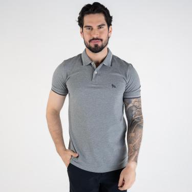 Imagem de Camisa Polo Acostamento Frisos Cinza Mescla-Masculino