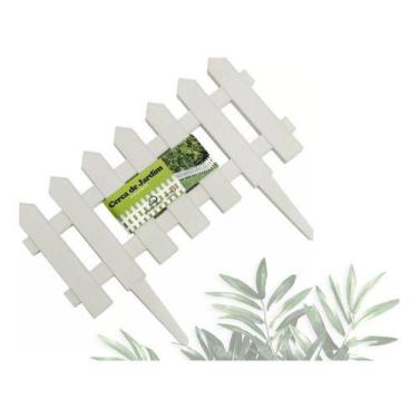 Imagem de Kit 6 Cercas Decorativa jardim De Plástico Tipo Madeira - Wlplast