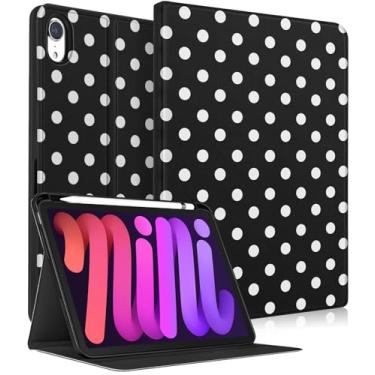 Imagem de Wazzasoft Capa para iPad A17 Pro (Mini7) 2024/Mini 6 2021 8,3 polegadas - Capa fólio inteligente (despertar/hibernar automaticamente) com suporte de lápis embutido para tablet Apple para mulheres e