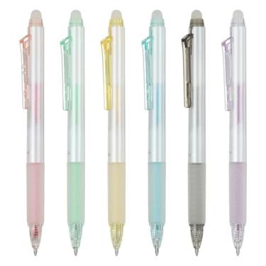 Imagem de PATIKIL 6 canetas de gel apagáveis, canetas de gel retráteis com glitter de 0,7 mm, apagáveis ao calor, marcadores de escrita suaves com aroma de morango para scrapbook, pintura, escrita