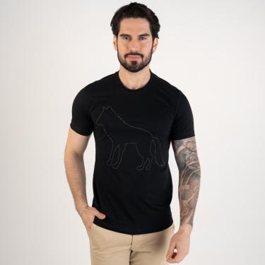 Imagem de Camiseta Acostamento Wolf Alto Relevo reta-Masculino