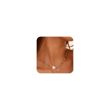 Imagem de I IHAYNER Conjunto de colar e pulseira com contas coloridas para mulheres, letras personalizadas, joias, presentes, gargantilha moderna, pulseira, aniversário, amizade, presente, Plástico, letra