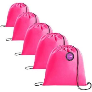 Imagem de Kit 5x Mochilas tipo Saco Gym Sack em TNT Premium 37x41cm Cute TopGet-Unissex