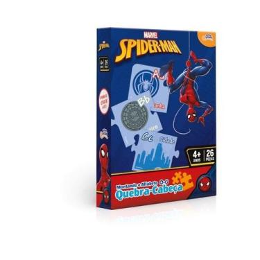 Imagem de Quebra Cabeça Educativo Montando o Alfabeto do A ao Z Homem Aranha Toy