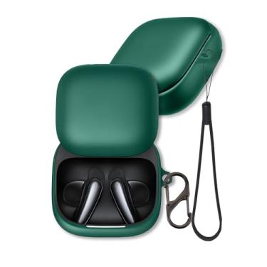 Imagem de Capa para fones de ouvido Anker Soundcore Liberty Buds, capa protetora de silicone macio FJIASTB com mosquetão e cordão, à prova de choque (verde escuro)