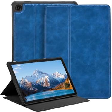Imagem de Zinibri Capa para tablet Samsung Galaxy Tab A9 Plus/A9+ 5G 2023 2024 SM-X210/X216/X218, capa protetora fina de couro PU compatível com Galaxy Tab A9+ Plus, azul lago