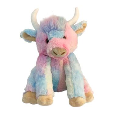 Imagem de Vaca de pelúcia das montanhas, brinquedo de pelúcia de vaca das montanhas, Boneca fofinha de vaca das montanhas com som, Boneca animal realista, articulações móveis, brinquedo animal de fazenda de pel