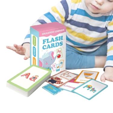 Imagem de Cartões flash com palavras de visão, cartões flash falantes para crianças,Flash Cards Alfabeto 58 peças cognitivos | Cartões de aprendizagem de brinquedos educativos de dupla face de bolso