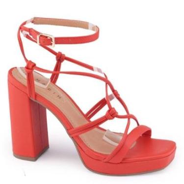 Imagem de Sandália Ramarim Plataforma 22-58202 salto bloco alto tiras-Feminino
