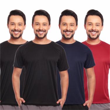 Imagem de Kit 4 Camisas Academia Esportiva Com Proteção Uv Masculina-Masculino