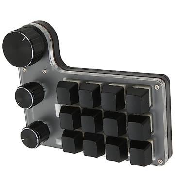 Imagem de Naroote Teclado Mecânico Com 12 Teclas, Interruptor Vermelho, Controle de Volume à Prova D'água, Teclado Multifuncional para Jogos, Trabalho de Escritório, Material Acrílico Durável (BT sem fio