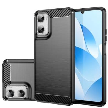 Imagem de Gufuwo Capa para Moto G06 / Moto G06 Power, capa de telefone fina de fibra de carbono TPU macia antiarranhões à prova de choque capa protetora para Motorola Moto G06 preta