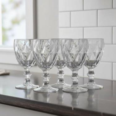 Imagem de Conjunto 6 Taças de Vidro Diamond Gamma - 340ml - Elegância Multifuncional para Água, Vinho e Drinks