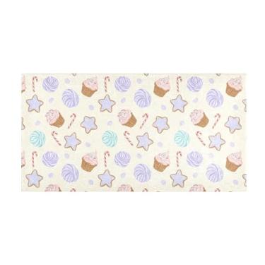 Imagem de Burbuja Tapete de corredor, cupcakes, de pelúcia, antiderrapante, tapete de borracha para corredor, quarto, sala de estar, decoração de entrada, lavável na máquina, 51 x 99 cm