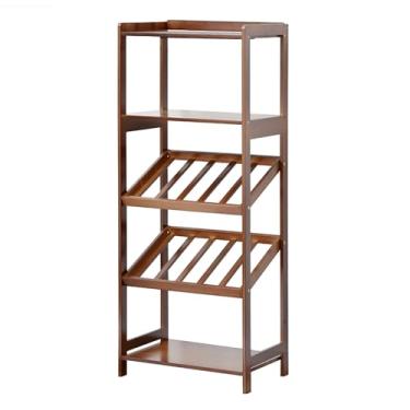 Imagem de Rack de vinho de madeira de grande capacidade - Prateleira de armazenamento de parede moderna para garrafas de vinho e exibição de bebidas - Armário de vinho elegante para cozinha, sala de jantar, bar