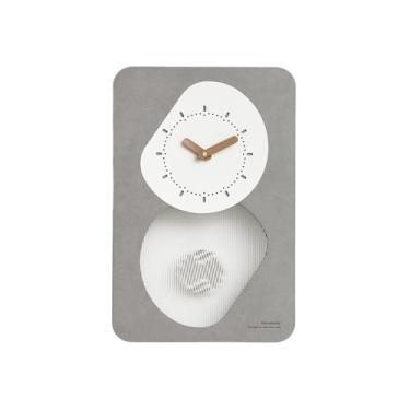 Imagem de Relógio de parede retangular decorativo de 54 * 36 cm - Quartzo sem tique-taque alimentado por bateria moderno preto/cinza para quarto, cozinha e sala de estar para escritório (cinza)