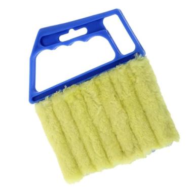 Imagem de LiebeWH Mini Limpador de Persianas, Escova de Limpeza Multifuncional Com Alça Portátil para Remoção de Poeira Em Casa e Escritório, Design Anti-fiapos, Excelente Material, 6,3 X 5,1 pol. (Azul)
