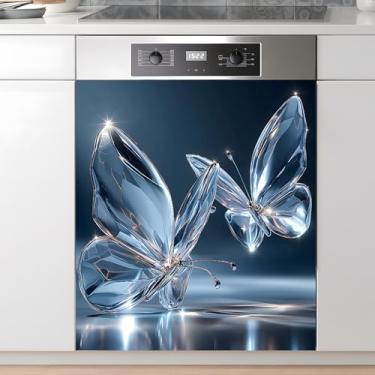 Imagem de AOHMPT Capa do adesivo do ímã da máquina de lavar louça: Decalque de painel de Natal decorativo para decoração de cozinha, 58 cm x 66 cm decoração de painel de adesivos de decoração de