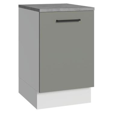 Imagem de Balcão de Cozinha 50cm 1 Porta Branco/Cinza Agata Madesa