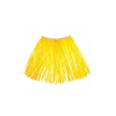 Imagem de Saia Ráfia Neon 40cm Laranja - Festa Carnaval - Genérico, Amarelo