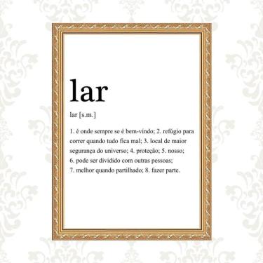 Imagem de Quadro Moldura Dourada Lar Significado 33X24Cm