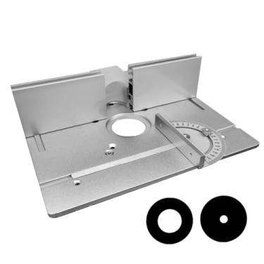 Imagem de Conjunto de 3 peças de placa de inserção de mesa de roteador de liga de alumínio com placa de suporte prata