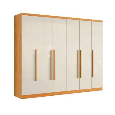 Imagem de Guarda Roupas Casal 6 Portas 8 Gavetas Canadá Madeirado / Off White Aramóveis