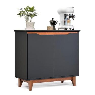 Imagem de Aparador Buffet Flow 2 Portas com Pés de Madeira Maciça - EJ Móveis, P