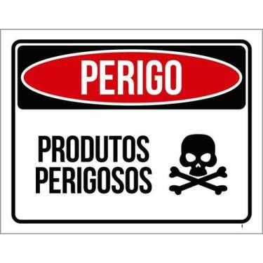 Imagem de Kit 10 Placa Acm Perigo Produtos Perigosos 18X23 - Sinalizo