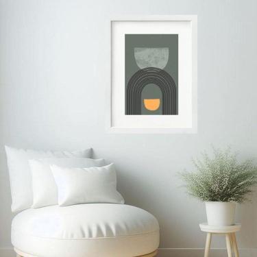 Imagem de Quadro Arte Abstrata Arcos Boho Cinza- 60X48Cm