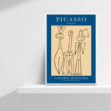Imagem de Quadro Picasso Ceramics 24x18cm - Vidro e Moldura Branca