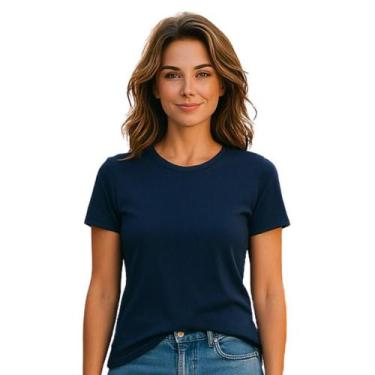 Imagem de Blusa Camiseta Feminina Baby Look Básica Gola Redonda - Fardas Uniform