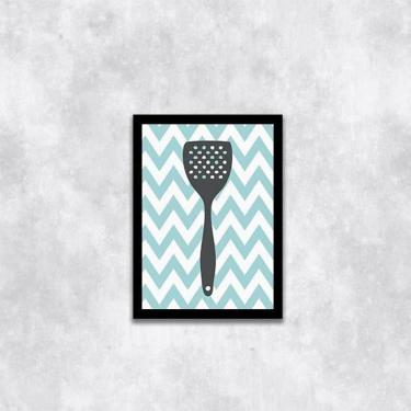 Imagem de Quadro Cozinha Espátula 45X34Cm - Com Vidro Moldura Preta