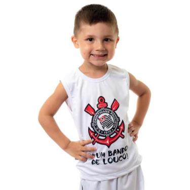 Imagem de Camiseta Regata Infantil Corinthians Oficial - Revedor, Branco, Tam 3