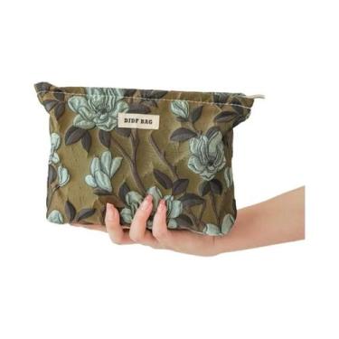 Imagem de Bolsa De Maquiagem Feminina Grande Capacidade Com Flores Coloridas, Ne