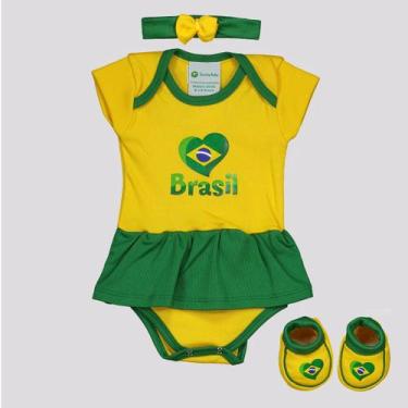 Imagem de Kit Body Brasil Heart Feminino - Torcida Baby, G