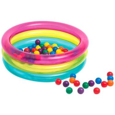 Imagem de Piscina Inflável Infantil 50 Bolinhas Intex - Multi Colorido