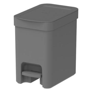 Imagem de Lixeira Pedal Trium 6L Cesto De Lixo Com Tampa lavabo Cozinha Pia Banh