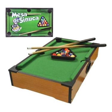Imagem de Mesa Sinuca Bilhar Mini Infantil Tacos Madeira Giz Completa  - 99 Toys