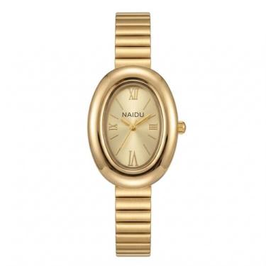 Imagem de Relógio Feminino Dourado Analógico Oval Mini Social Aço Inox - PENDULA