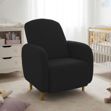 Imagem de Poltrona Amamentação Madeira Jhessy Linho D03 - D Rossi - DRossi, Pret