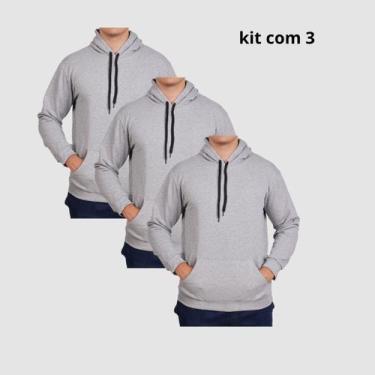 Imagem de Kit 3 Moletons Unisex Com Capuz Estilo Urbano Confortável - Lucam, Cin