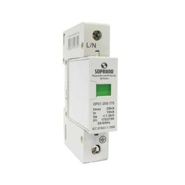 Imagem de Supressor de Surto (DPS) Monofásico 20KA para Proteção de Equipamentos em Quadros de Di...