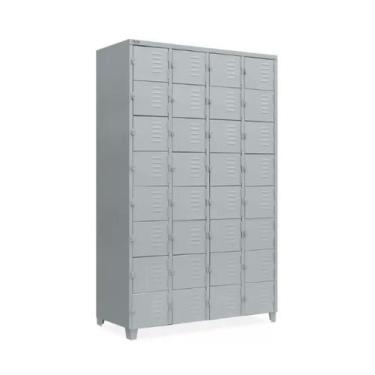 Imagem de Roupeiro de Aço 32 Portas Locker Academia Vestiário Cor:Cinza - Ateliê