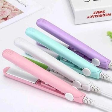 Imagem de Mini Chapinha Prancha de Cabelo Portátil 2 em 1 para Alisar e Modelar Cachos com Case d...