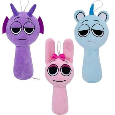 Imagem de Brinquedo de pelúcia Sprunki Game Wenda Grey 25 cm para crianças e adu