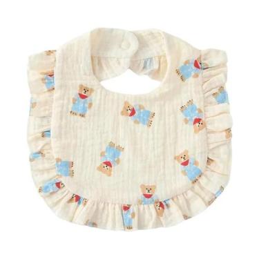 Imagem de Babador Floral De Algodão Para Bebês, Estilo Coreano Com Renda, Toalha
